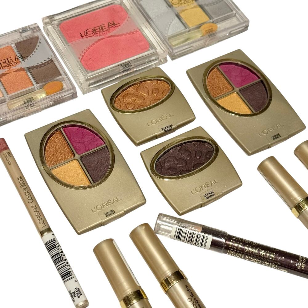 NEW Vintage L'Oreal Eye Makeup Bundle Of 13 - Palettes, Creme Shadows & Crayon - Picture 3 of 9